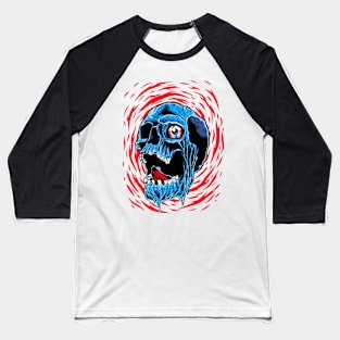 Blue skull halloween scary awesome shirt Baseball T-Shirt